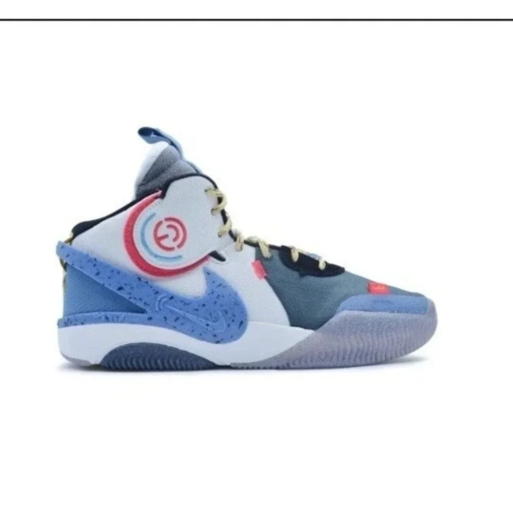 Nike Air Deldon Mens Size 10‎ White/Blue Athletic Basketball Sneakers DM4096